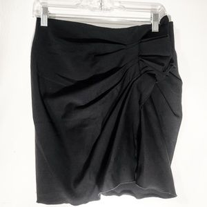 Zara Woman Black Pareo Ruffle Slit Mini Skirt